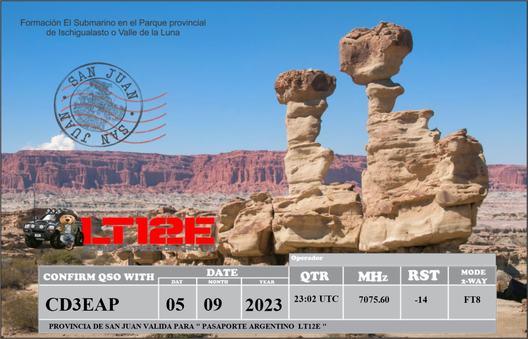 Imagen de tarjeta QSL de LT12E