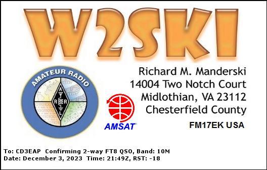 Imagen de tarjeta QSL de W2SKI